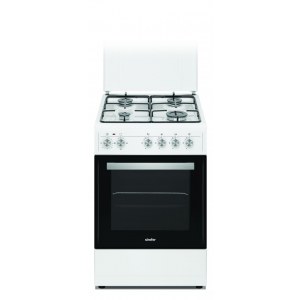 Simfer | Cooker | 4403SERBB | Hob type Gas | Oven type Electric | White | Width 50 cm | Electronic ignition | Depth 55 cm | 48 L